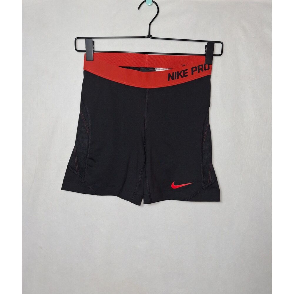 Nike Women's Pro Hyperstrong Softball Sliding Shorts Small Black Crimson Red